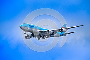 SEOUL, SOUTH KOREA - APRIL 8, 2018: A Korean Air Boeing 747