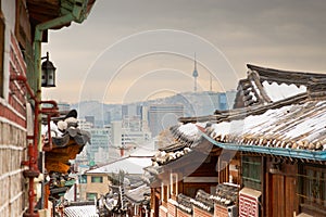 Seoul, South Korea at the Bukchon Hanok historic district