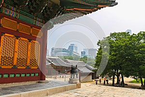 Seoul, South Korea - July 25, 2020: Inside the Gyeongbokgung Palace. Most important royal palace of Joseon Dynasty, cultural