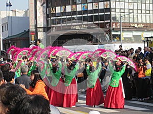 Seoul, South Korea, October 2012: street performance during the 2012 Itaewon Global Village Festival in Seoul.