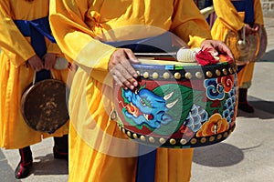 Seoul, South Korea, traditional parade of the royal guard drum