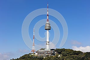 Seoul tower Located on Namsan Mountain