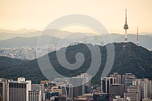 Seoul Tower on Namsan Mountain in central Seoul South Korea