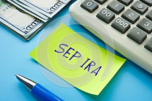SEP IRA simplified employee pension individual retirement account phrase on the page