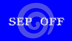 Sep Off cloud text effect blue isolated background