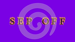 Sep Off fire text effect violet background