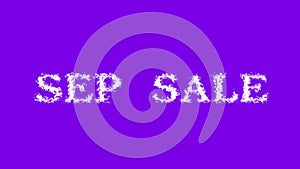 Sep Sale cloud text effect violet isolated background