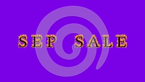 Sep Sale fire text effect violet background