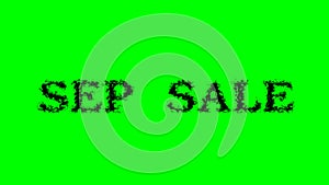 Sep Sale smoke text effect green isolated background