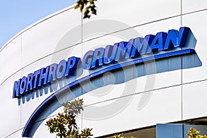 Sep 19, 2019 San Jose / CA / USA - Northrop Grumman sign at their offices in Silicon Valley; Northrop Grumman Corporation is an