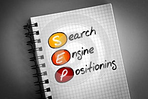 SEP - Search Engine Positioning acronym