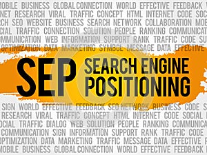 SEP (search engine positioning) word cloud