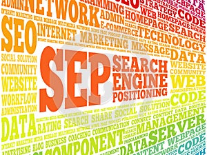 SEP (search engine positioning) word cloud