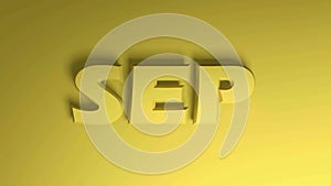 SEP for SEPTEMBER yellow write passing over yellow background - 3D rendering video clip animation