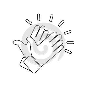 Sep of two hands clapping in high five gesture. Simple cartoon style illustration.