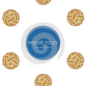 Sepak raga ball, seamless pattern vector.