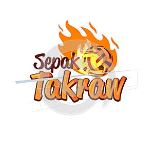 Sepak Takraw logo design - vector illustration