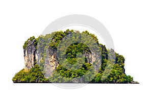 Separate the islands in the sea on a white background. Pig Island Room, Krabi Province