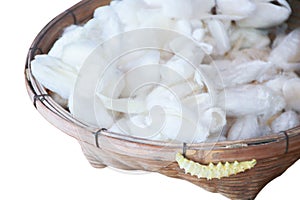 Separate White silkworm pupa