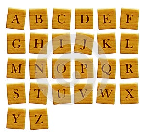 Separated alphabet blocks of all the letters photo