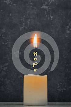 separated flame from a candle and hope texted