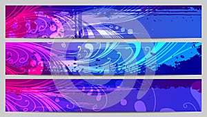 Separated floral banners