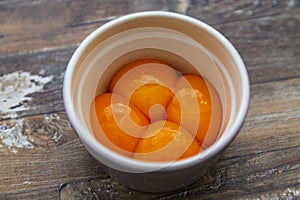 Separated yolks from albumen in a small bole photo