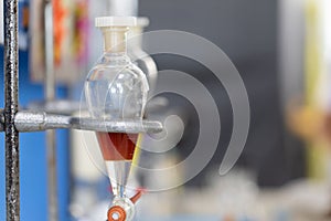 Separating by filtration and evaporation condensation the component substances from liquid mixture in Lab.