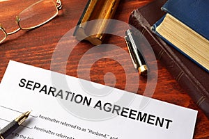 Separation agreement form