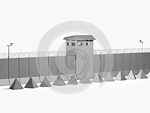 Separation barrier on white background