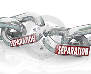 Separation Chain Links Break Apart Dividing Pulling Away