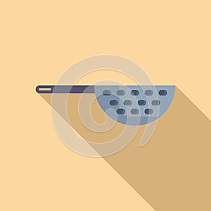 Separation drain tool icon flat vector. Colander sieve bowl