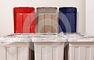 Separation recycle trash bin in domestic house