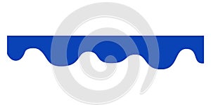 Separator blue wavy shape for website. Curve lines frame for top page isolated