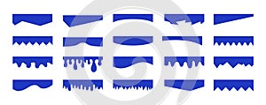 Separators shapes for website presentation set. Curve Lines, Wave, Drops and triangular dividers for Top or Bottom Page