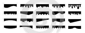 Separators shapes for website presentation set. Curve Lines, Wave, Drops and triangular dividers for Top or Bottom Page