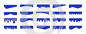 Separators shapes for website presentation set. Curve Lines, Wave, Drops and triangular dividers for Top or Bottom Page