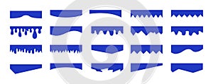 Separators shapes for website presentation set. Curve Lines, Wave, Drops and triangular dividers for Top or Bottom Page
