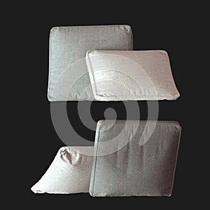 Seperated flat coloured puffy cotton fabric cushions