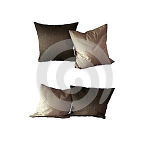 Seperated flat coloured puffy cotton fabric cushions