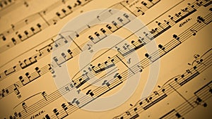 Sepia Ancient Sheet Music Background,