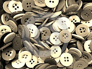 Sepia disorderly sewing buttons background