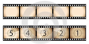 Sepia film strip and countdown