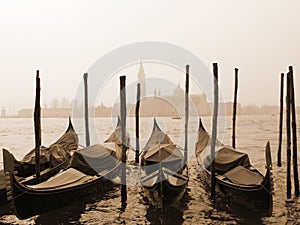 Sepia image of Venice