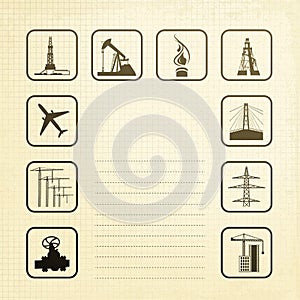 Sepia industry icons