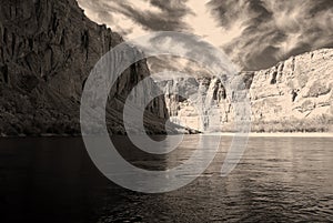 Sepia tone Colorado River Arizona