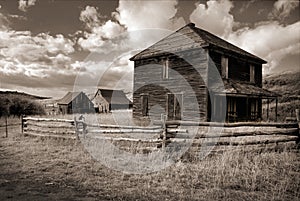 Sepia Tone Photograph of Ghost Ranch in Dallas Div