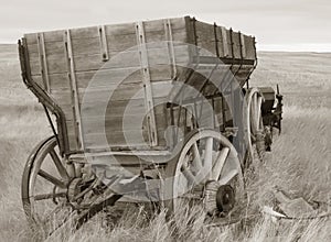 Sepia tone wagon