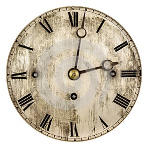 Sepia toned image of an old clock face