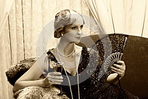 Sepia twenties cocktail photo